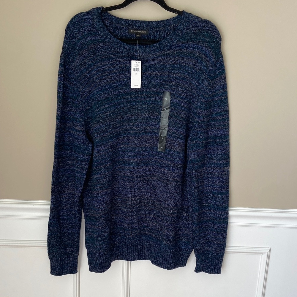 NWT Men's Multicolor Crewneck Sweater‎ by Banana Republic- Size XL